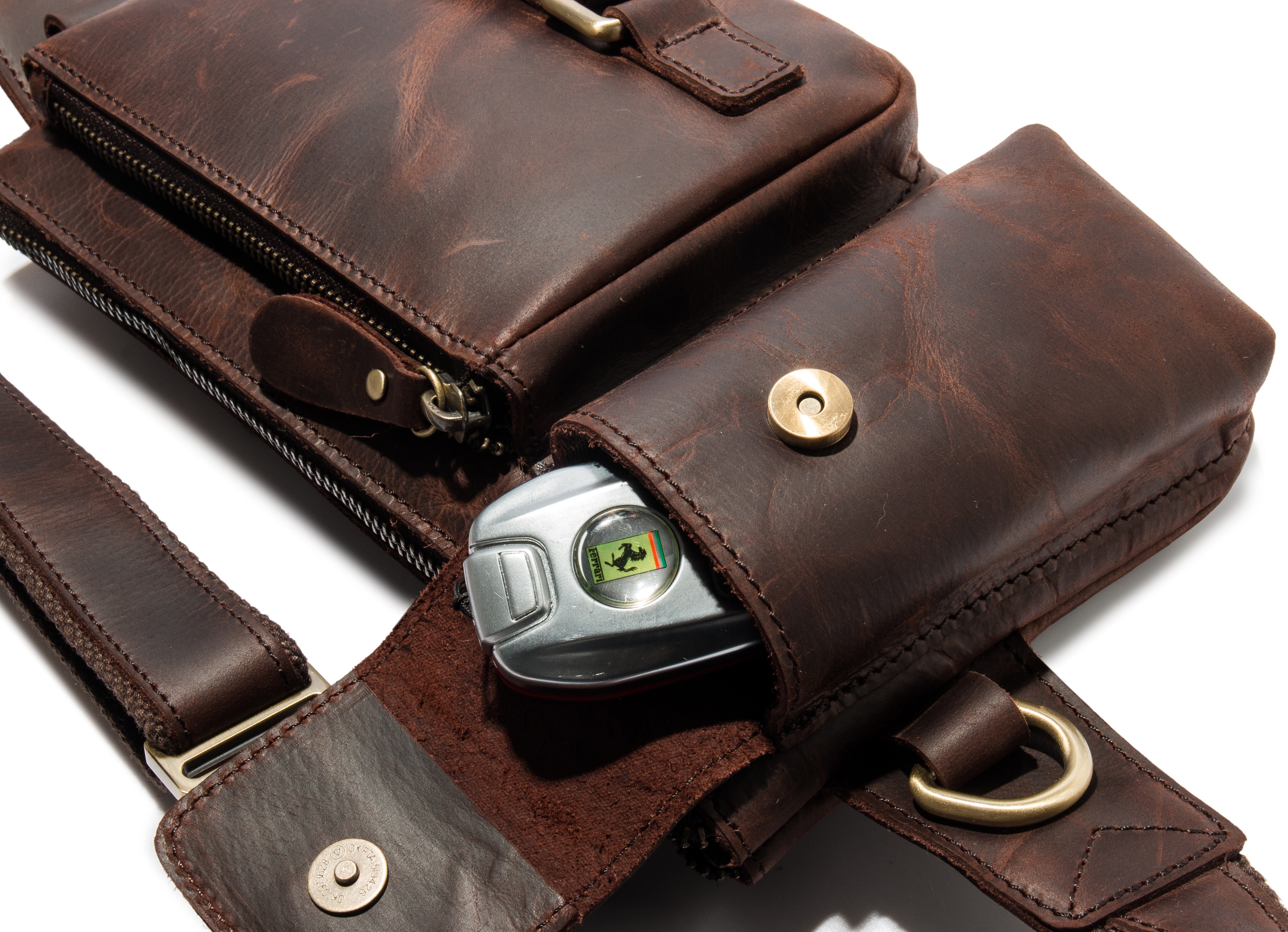 真皮腰包手机包